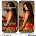 iPhone 4 Decal Style Vinyl Skin - Whitney Jene Red Lace 8175 (DOES NOT fit newer iPhone 4S)