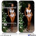 iPhone 4 Decal Style Vinyl Skin - Whitney Jene White Lace (DOES NOT fit newer iPhone 4S)