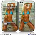 iPhone 4 Decal Style Vinyl Skin - Whitney Jene Blue Bikini  (DOES NOT fit newer iPhone 4S)
