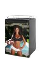 Kegerator Skin - Whitney Jene Football and Lace (fits medium sized dorm fridge and kegerators)